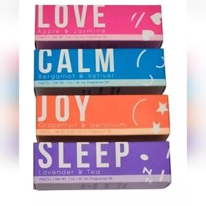 4 Pack Rue21 Fragrance Oil LOVE CALM JOY SLEEP New Set Rollerball Aromatherapy